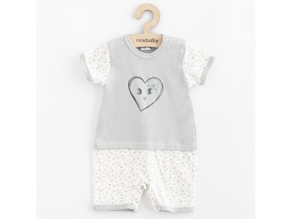 Kojenecký letní bavlněný overal New Baby Srdíčka - vel. 68 (4-6m)