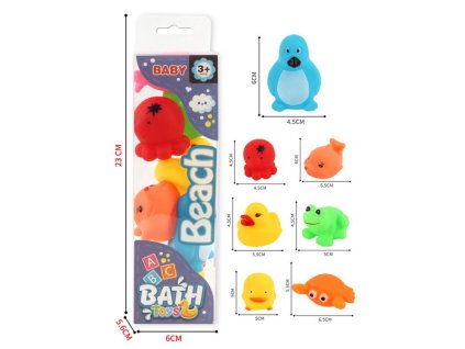 Zvířátka do vany gumová 6 cm sada 7 ks