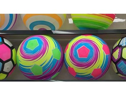 Míč guma nenafouknutý - fotbal duha 22 cm