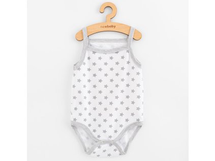 Kojenecké body bez rukávů New Baby Classic II hvězdičky šedé holka - vel. 62 (3-6m)