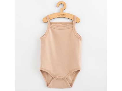 Kojenecké body bez rukávů New Baby Classic II světle béžové holka - vel. 74 (6-9m)