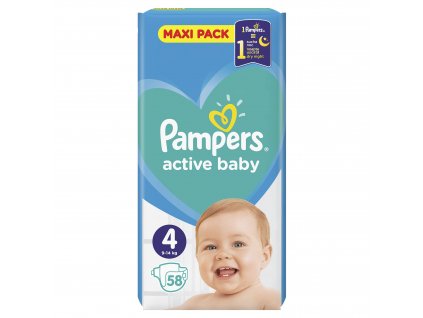 9906 pampers active baby 4 maxi 9 14 kg 58 ks