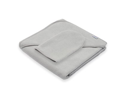 Dětská froté osuška s kapucí New Baby BASIC 80x80 šedá