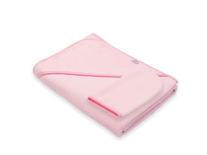 Dětská froté osuška s kapucí New Baby BASIC 100x100 ružová