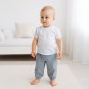 Dětská bavlněná souprava tričko a mušelínové kalhoty New Baby Kindergarten modro-šedá - vel. 98 (2-3r)
