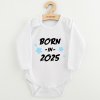 Dětské body s potiskem New Baby BORN IN 2025 blue - vel. 80 (9-12m)