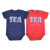 Kojenecké letní body Koala Sea Party červené - vel. 62 (3-6m)