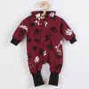 Kojenecký bavlněný overal s kapucí a oušky New Baby tlapka tmavě růžový - vel. 62 (3-6m)