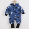 Kojenecký bavlněný overal s kapucí a oušky New Baby tlapka modrý - vel. 86 (12-18m)
