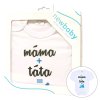 Body s potiskem New Baby máma plus táta rovná se JÁ - dárkové balení - vel. 80 (9-12m)
