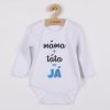 Body s potiskem New Baby máma plus táta rovná se JÁ - dárkové balení - vel. 86 (12-18m)