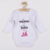 Body s potiskem New Baby máma plus táta rovná se JÁ - dárkové balení - vel. 80 (9-12m)