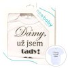 Body s potiskem New Baby Dámy, už jsem tady! - dárkové balení - vel. 86 (12-18m)