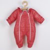 Zimní kojenecká kombinéza s kapucí a oušky New Baby Pumi red raspberry - vel. 62 (3-6m)