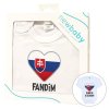Body s potiskem New Baby Fandím s ocinom biele - darčekové balenie - vel. 86 (12-18m)