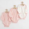 Kojenecké celorozepínací body New Baby Classic II Holka 3ks růžová - vel. 62 (3-6m)