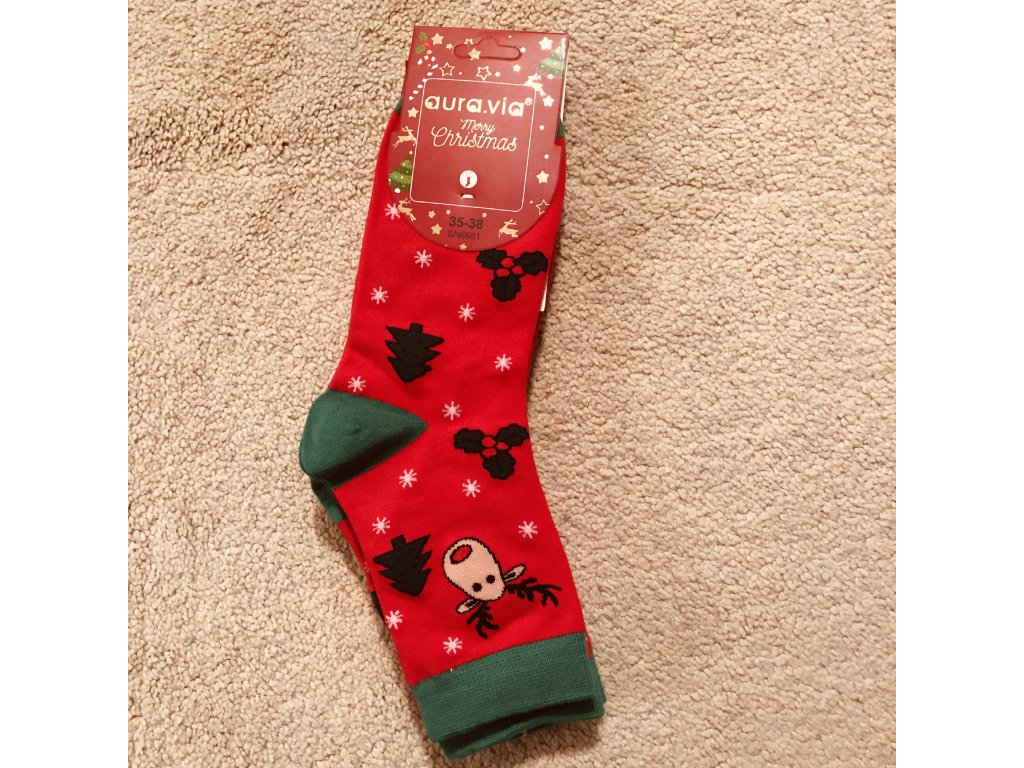 slabé ponožky Vánoční  velikost 35-38