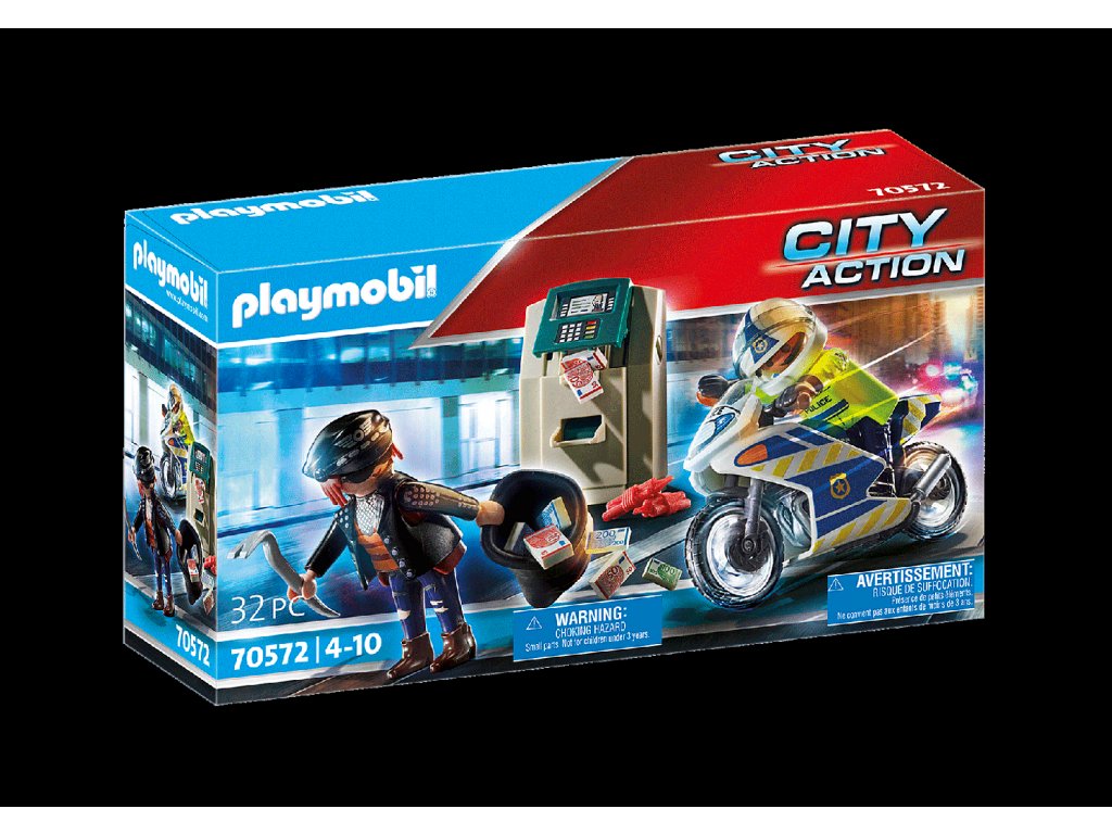 Playmobil City Action 70572 Policejní motorka: Pronásledování lupiče