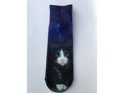 Dámské ponožky s celopotiskem zvířátek, velikost 35-38 Kočka