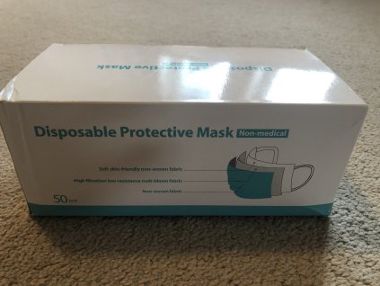 Rouška jednorázová 3 vrstvá modrá 50 ks