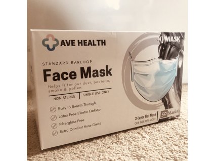 AVE Health rouška 3-vrstvá 50 ks černá