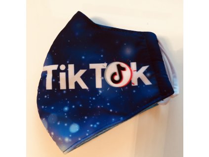 BAVLNĚNÁ ROUŠKA DVOUVRSTVÁ TIKTOK modrá