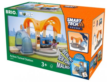 Brio WORLD 33973 SMART TECH SOUND Vlaková stanice s tunelem