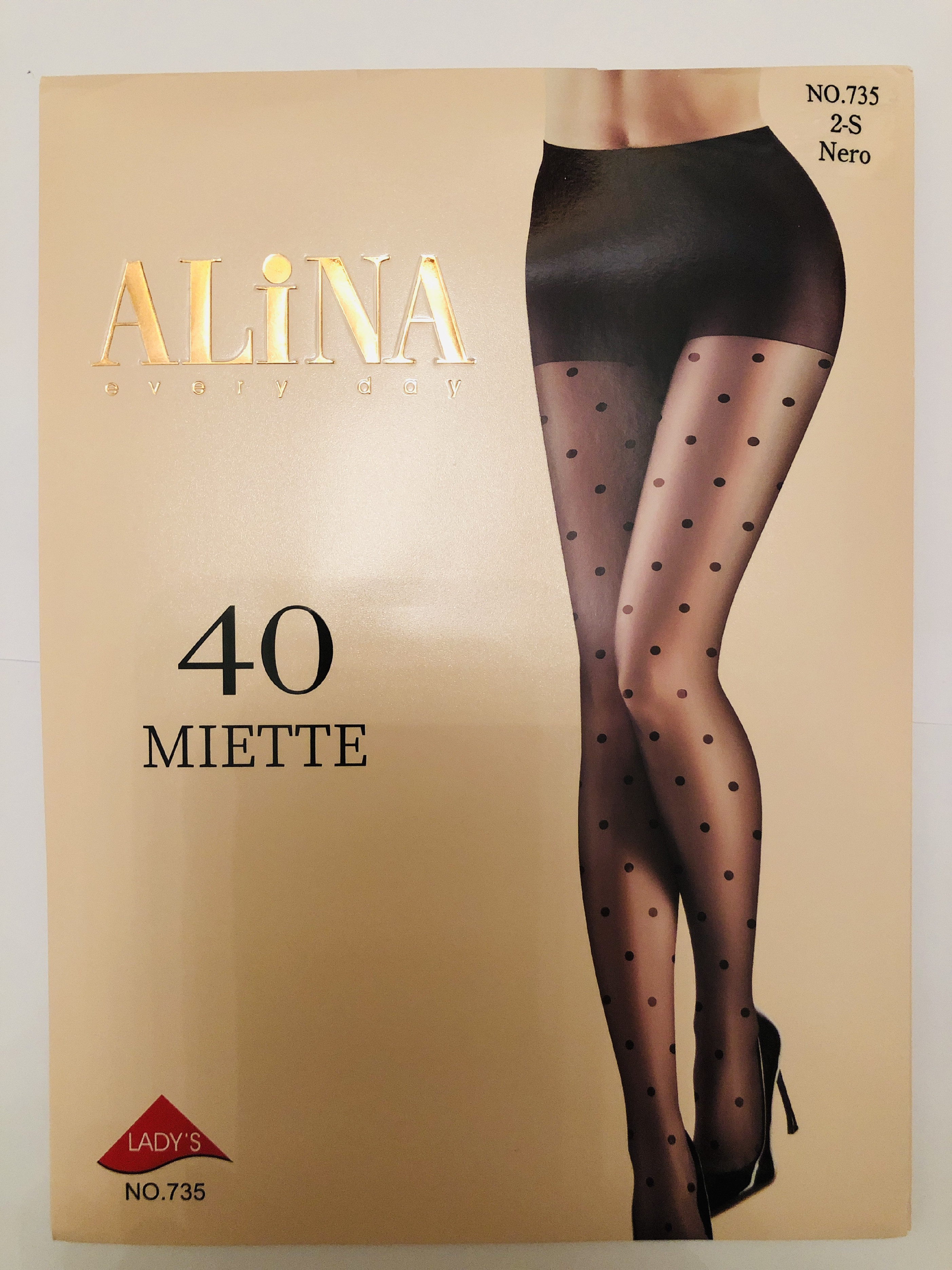Alina Punčochové černé kalhoty s puntíky MIETTE 40 vel.2 - S