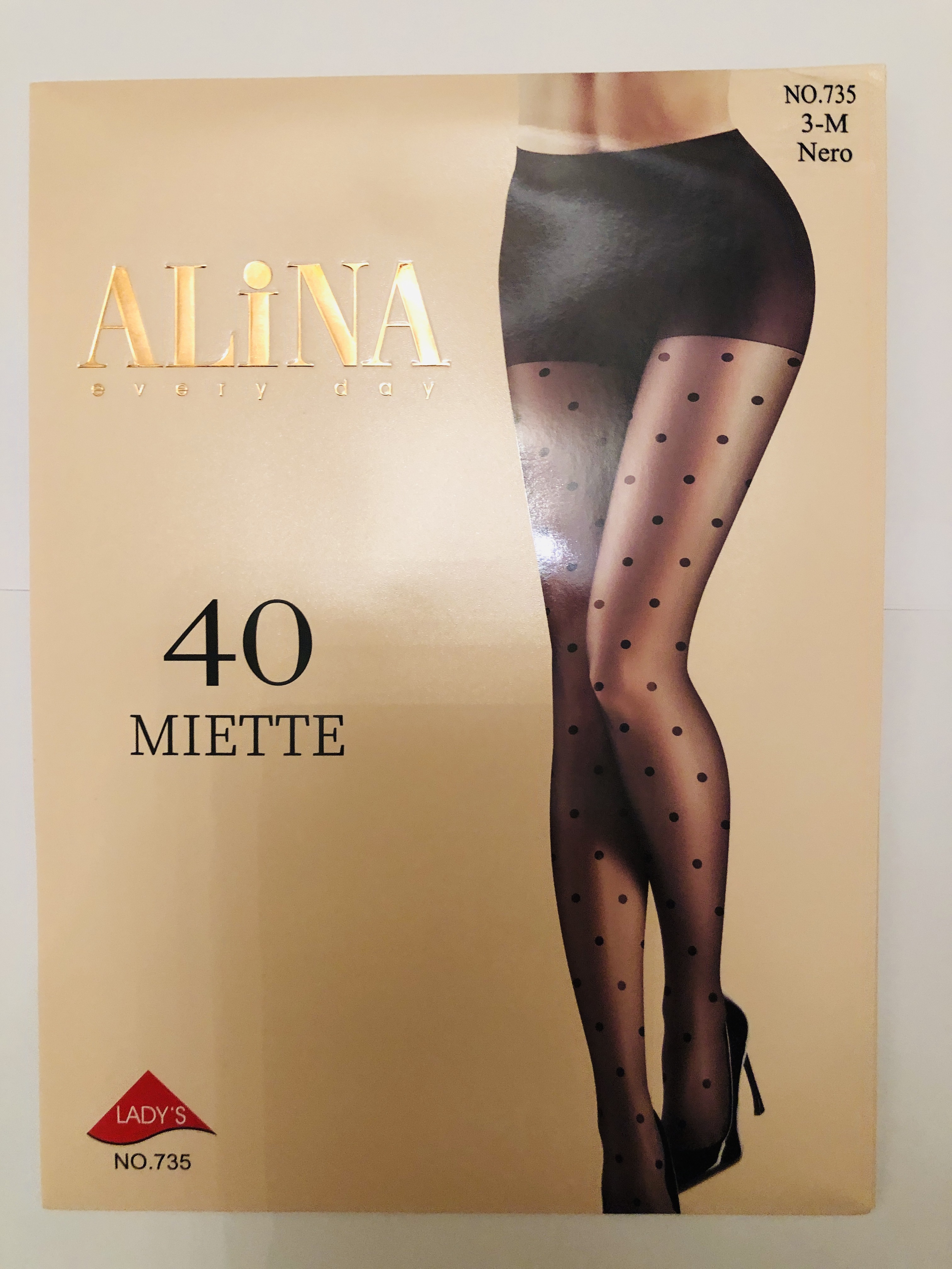 Alina Punčochové černé kalhoty s puntíky MIETTE 40 vel.3 - M