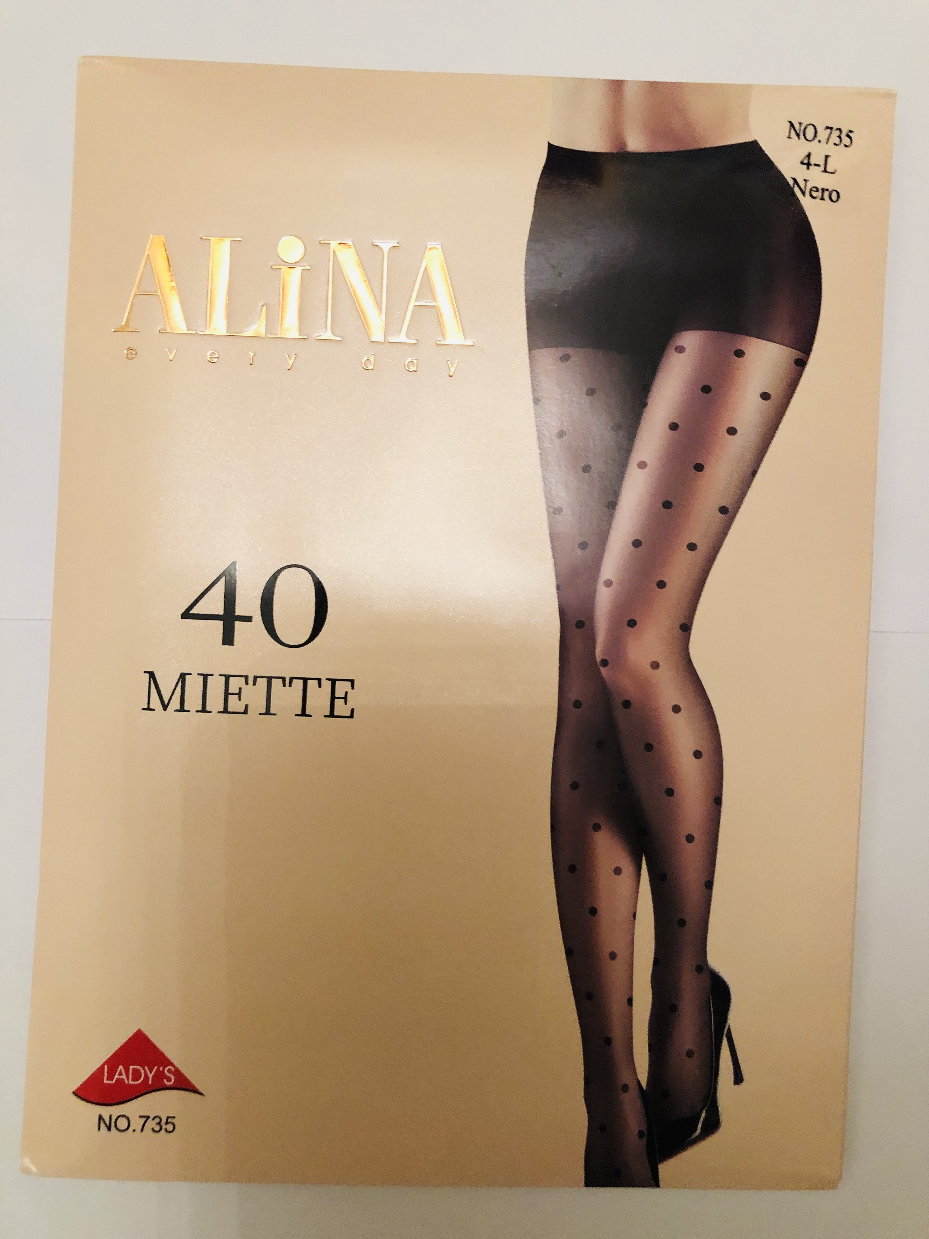 Alina Punčochové černé kalhoty s puntíky MIETTE 40 vel.4 - L