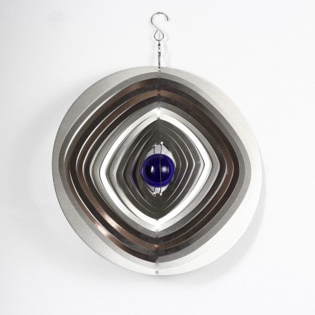 Star Impex kovová spirála koule s fialovým krystalem