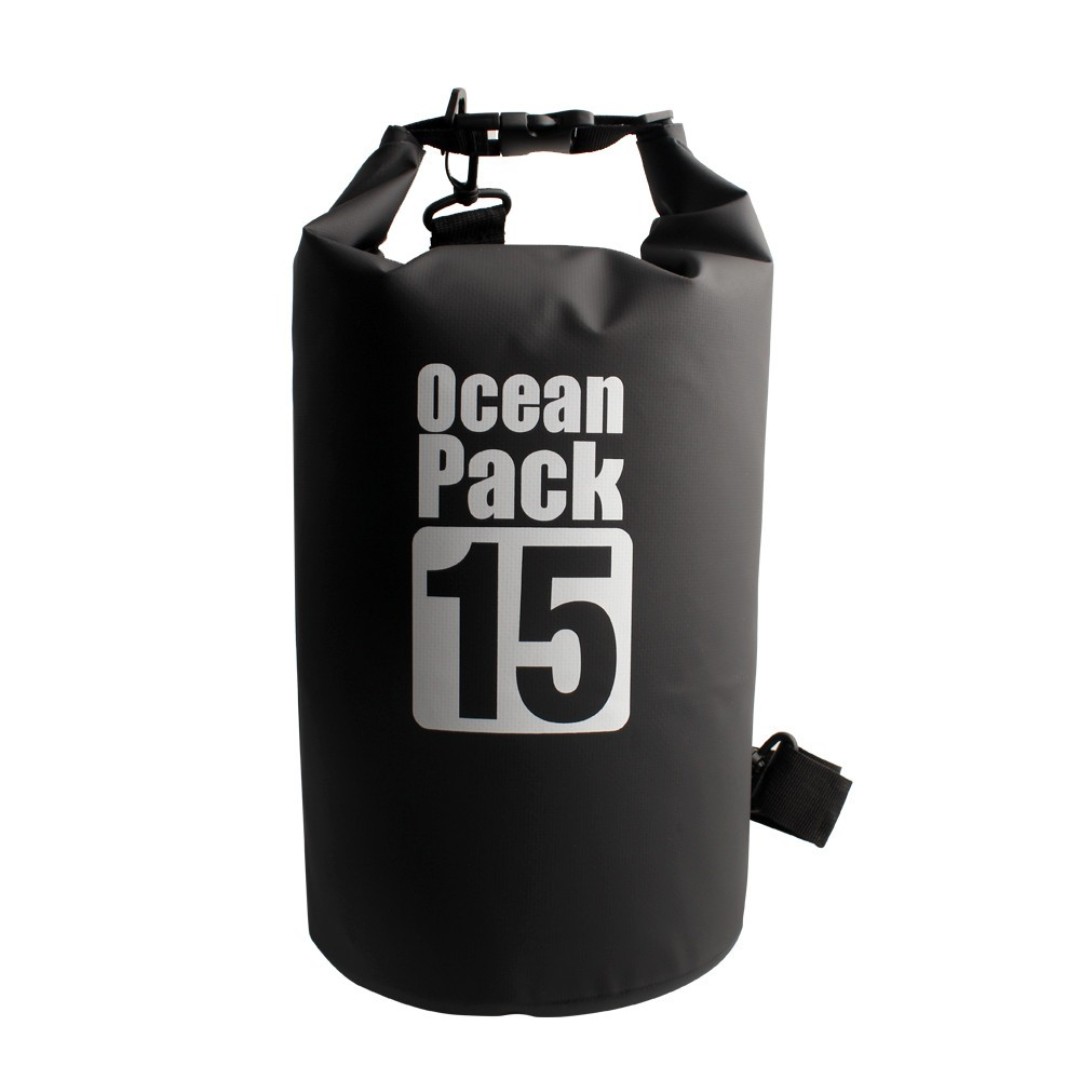Ocean Pack Lodní vak Vodácký pytel 2L, 3L, 5L, 10L, 15L, 20L, 30L a 40L Velikost: 15l černý