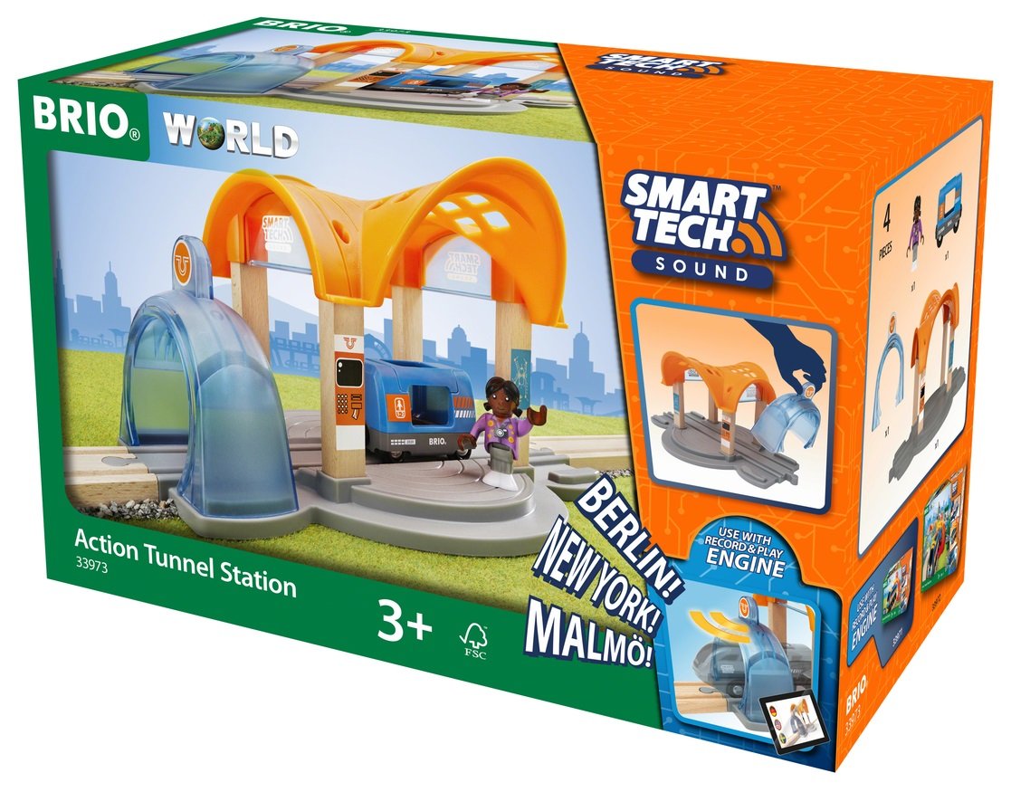 Brio WORLD 33973 SMART TECH SOUND Vlaková stanice s tunelem