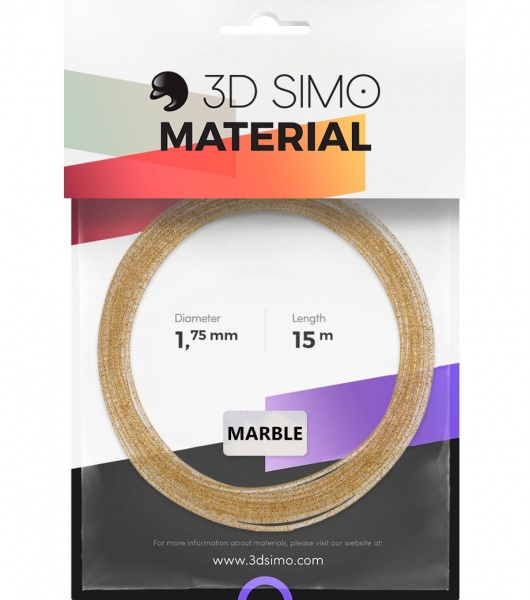3D SIMO 3DSimo Filament MARBLE - zlatá 15m