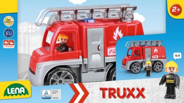 LENA Auta Truxx hasiči v krabici