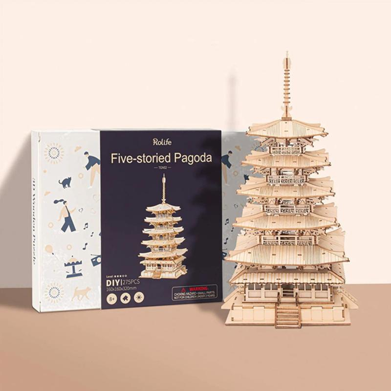Robotime Rolife 3D Dřevěná Stavebnice Pagoda TGN02 TGN02