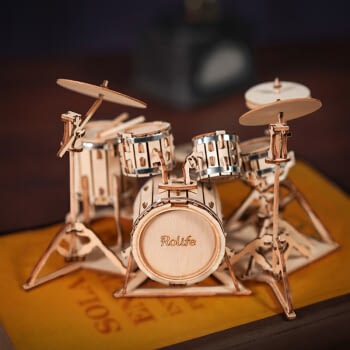 Robotime Rolife 3D Dřevěná Stavebnice Sada bubnů TG409 TG409