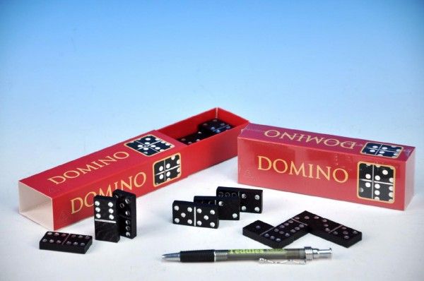 Detoa Domino společenská hra dřevo 28ks v krabičce 15,5x3,5x5cm