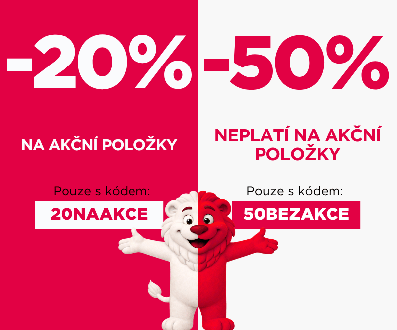 20% a 50% sleva