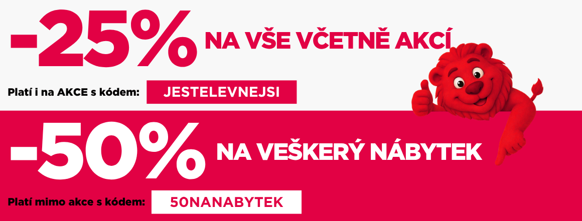 25% a 50% sleva