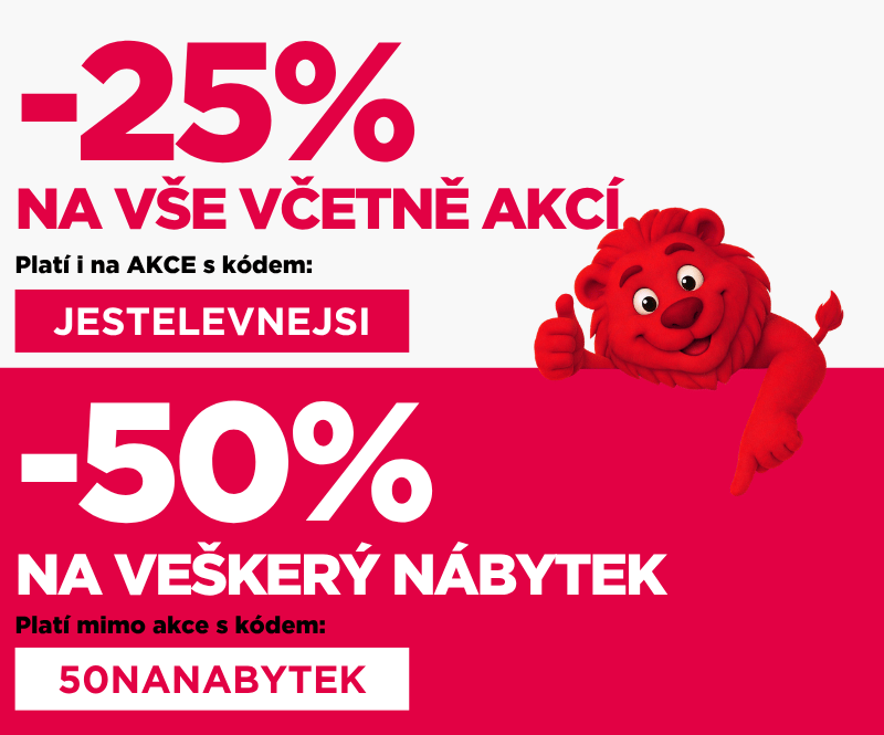 25% a 50% sleva