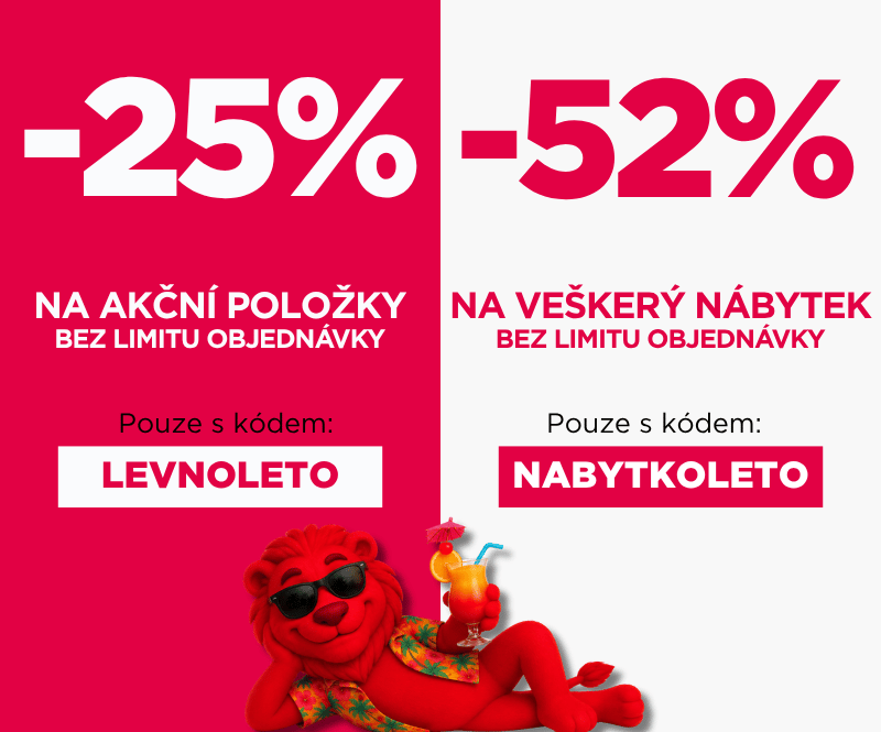 25% na vše a 52% nábytek