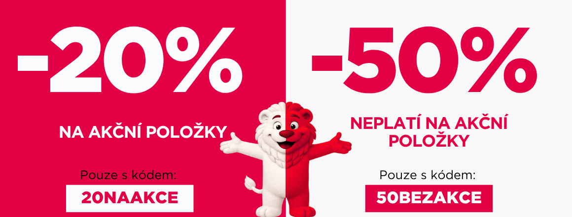 20% a 50% sleva