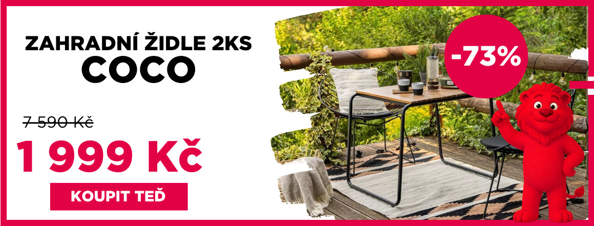 Sada 2 černých zahradních židlí