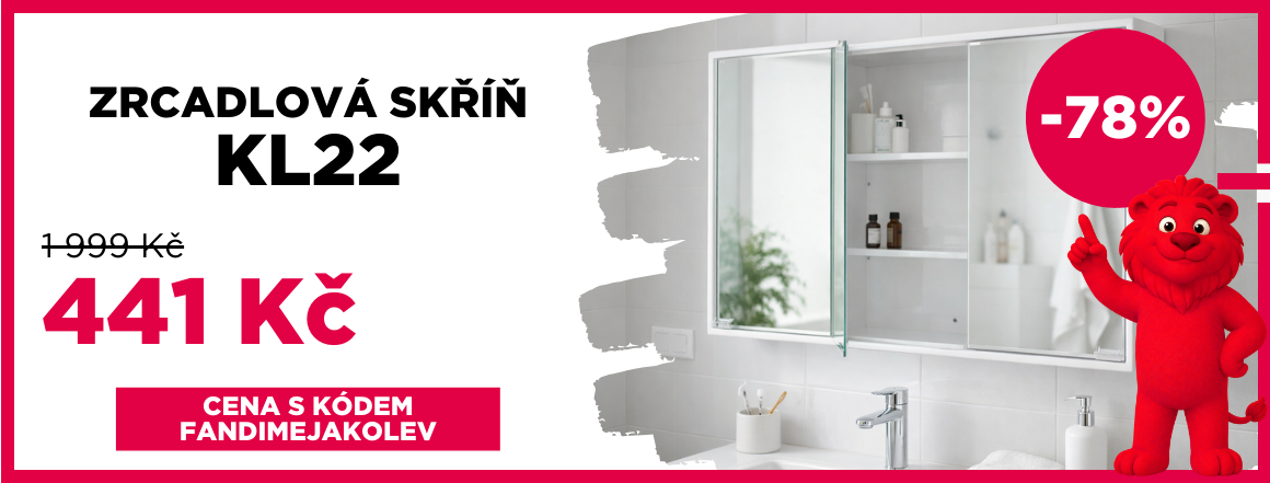 KL22 skříň zrcadlová bílá