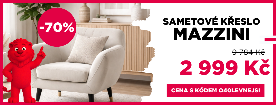 Křeslo, sametové, bílé Mazzini