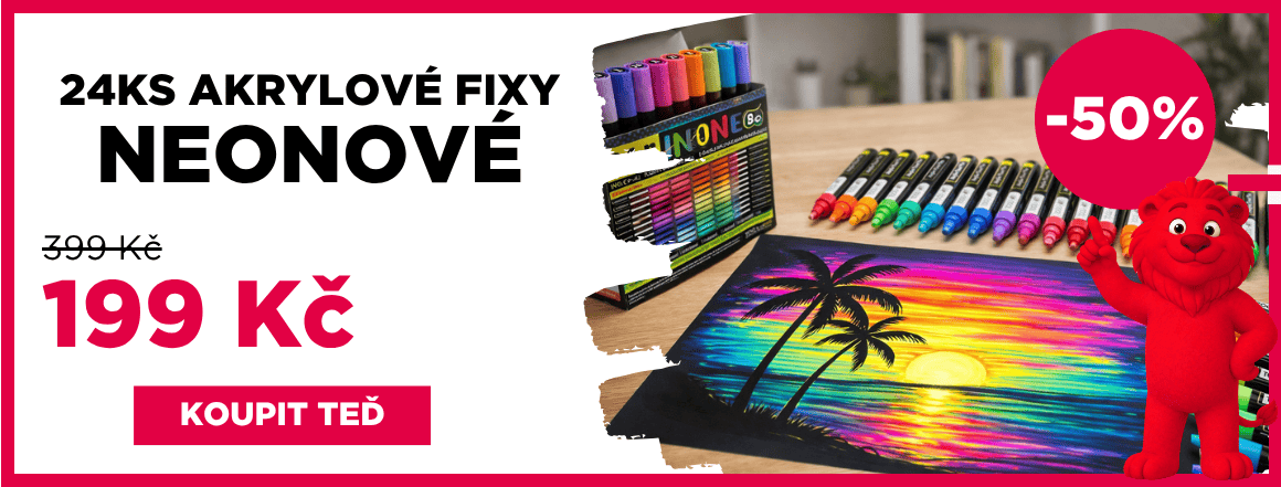 24 neonových akrylových popisovačů