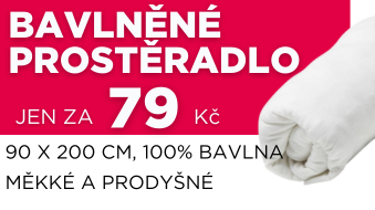 Bavlněné prostěradlo 90×200 cm