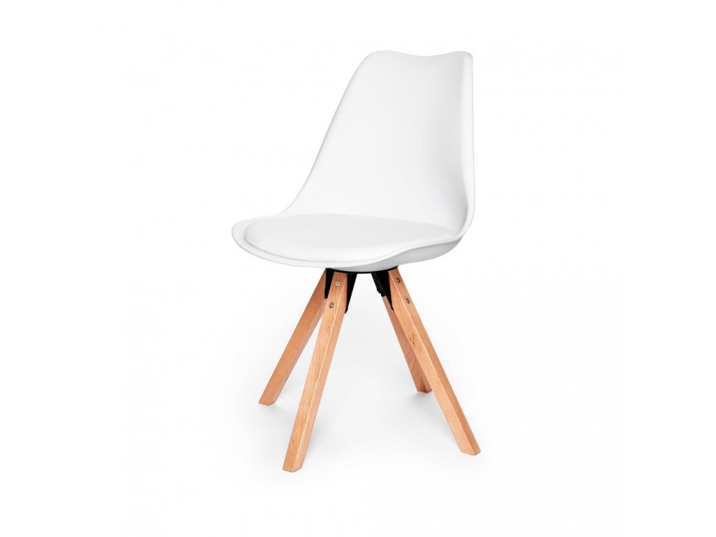 Bílá židle s podnožím z bukového dřeva Bonami Essentials Gina