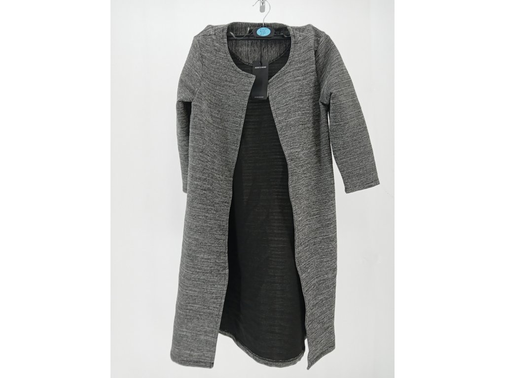 Dámský kardigan s 3/4 rukávem More-More, šedý, vel. 34